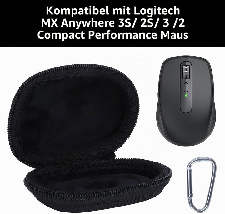 Peyyargo Hart Schutzhülle kompatibel mit Logitech MX Anywhere 3S 3 2S 2 Compact Maus Schwarz, Schwar