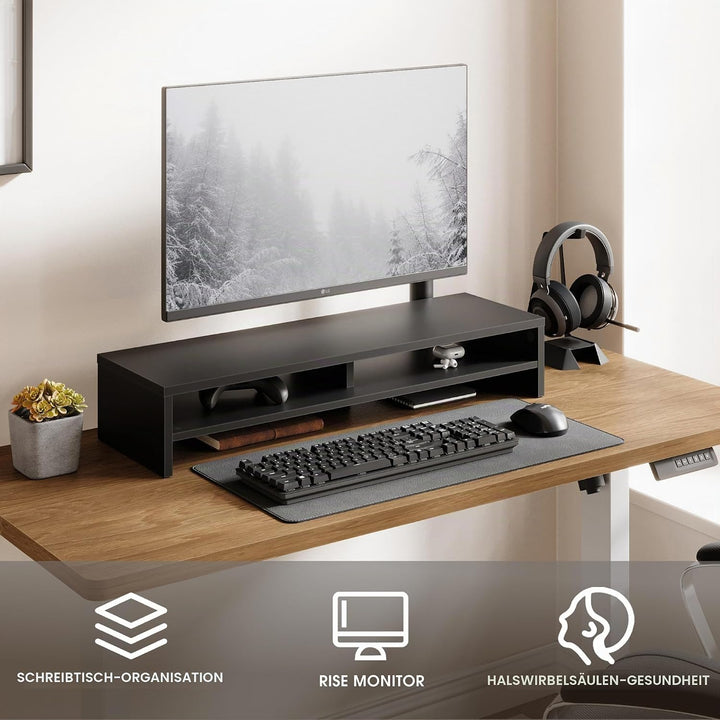 Fenge Dual Monitorständer Riser 2 Etagen Bildschirmständer für Computer PC Laptop Drucker TV, Schrei
