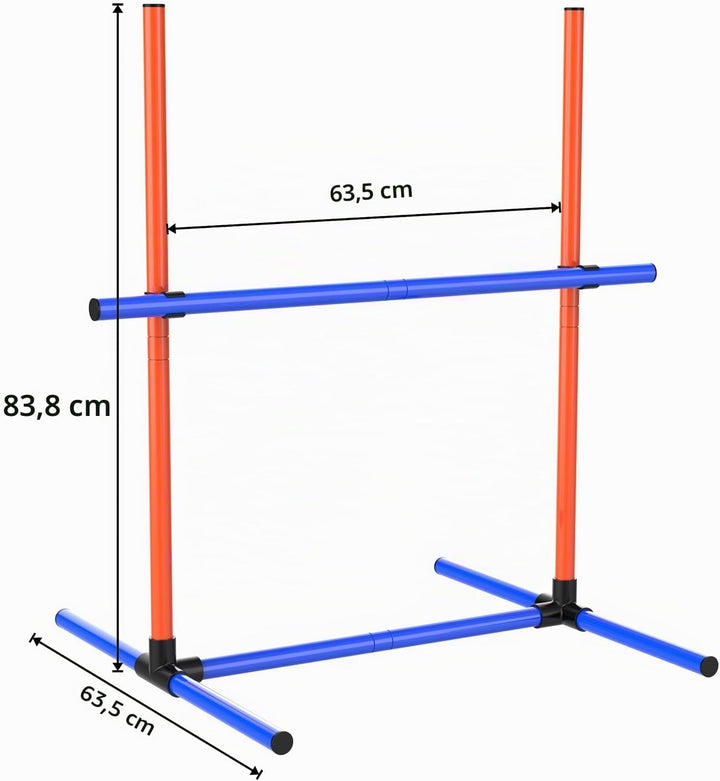 Agility Set Hunde Hürdenset Ausrüstung für Hundetraining mit 6 x Hürden Höhenverstellbar Ags-6set, A