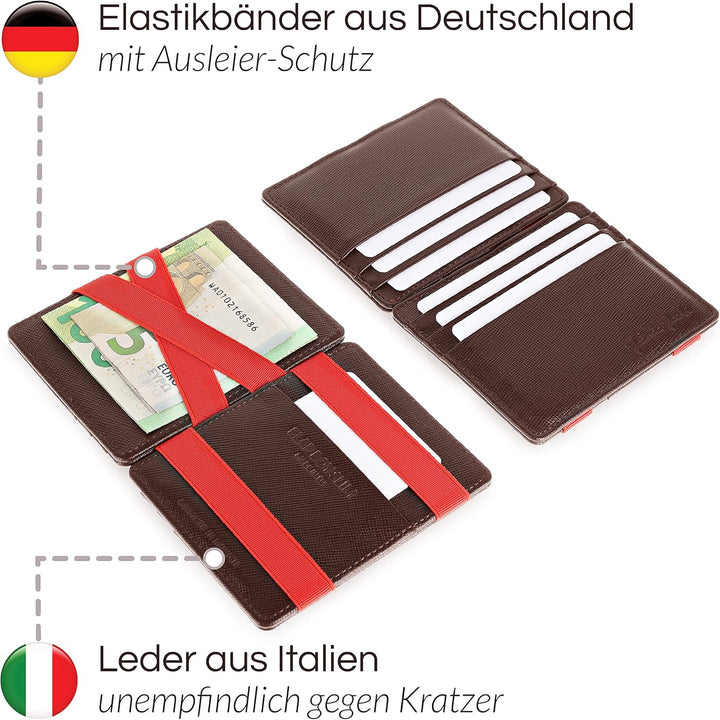 Jaimie Jacobs Flap Boy Slim mit Gravur - das Original - Magic Wallet ohne Münzfach Magischer Geldbeu