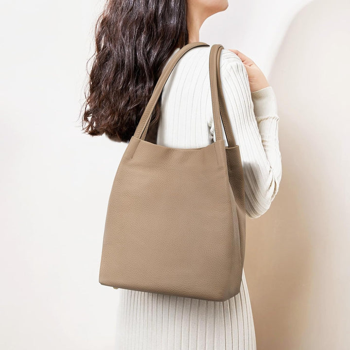 Kattee Damen Handtaschen und Tragetaschen aus weichem Echtleder Schultertasche mit magnetischem Druc