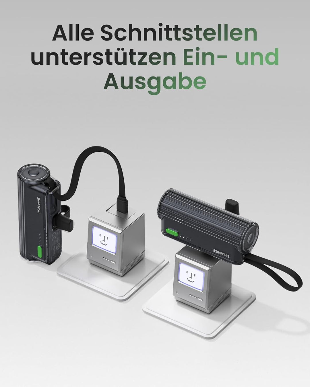 SHARGE Flow Mini 2 Power Bank 22.5w Max, Kleine Powerbank für Unterwegs, Schnelllade-Akkupack mit Li