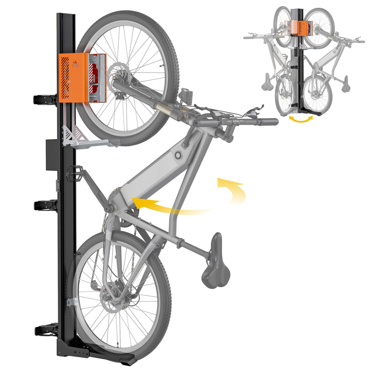 monTEK Automatischer Fahrradlift schwenkbar, Fahrradhalterung Wand bis 32 kg, ohne schweres Anheben,