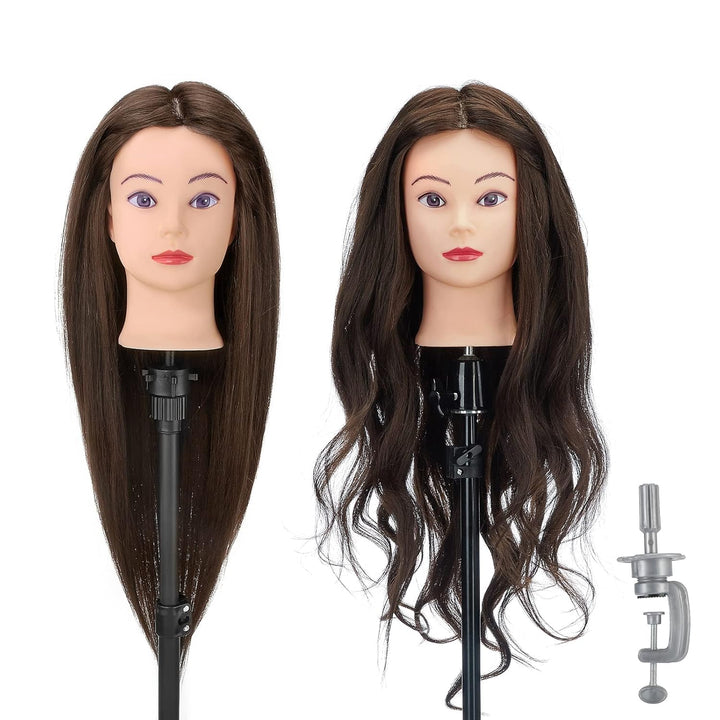 Frisierkopf,Neverland Übungskopf 71cm 80% Echthaar,Frisieren Trainingsköpfe für Friseure Ausbildung