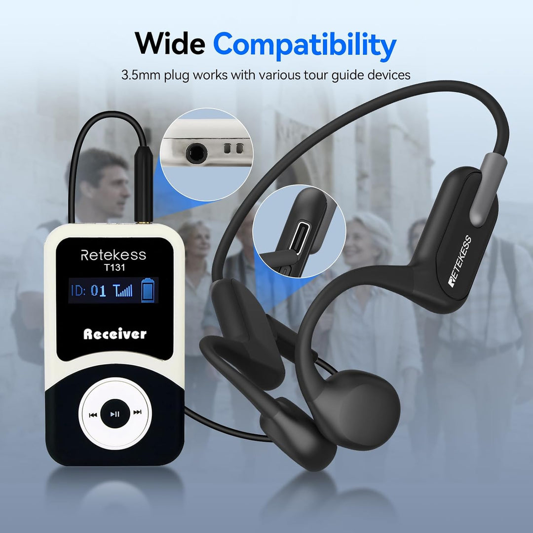 Retekess T130 Audio Guide System, Schallverstärkung, Non-in-ear Design, Einfache Bedienung, Guide Sy