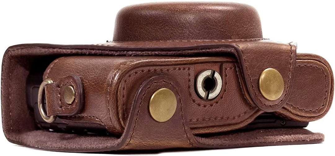 MegaGear Ever Ready Kameratasche aus Leder kompatibel mit Sony Cyber-Shot DSC-RX100 VI, DSC-RX100 V,