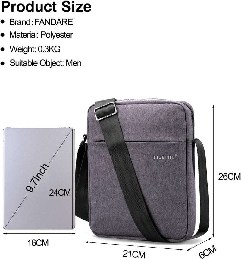 FANDARE Umhängetasche Herren Arbeitstasche Messenger Bag Schultertasche Herrentasche Kuriertasche zu