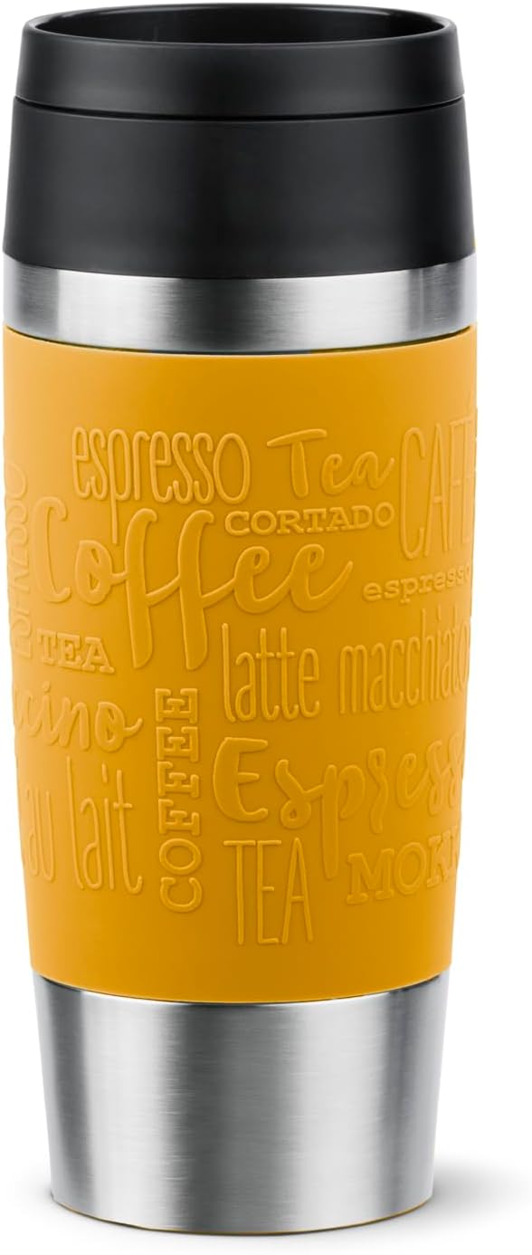 Emsa N20208 Travel Mug Classic Isolierbecher 0,36 Liter | neuer Komfort-Schraubverschluss | Edelstah