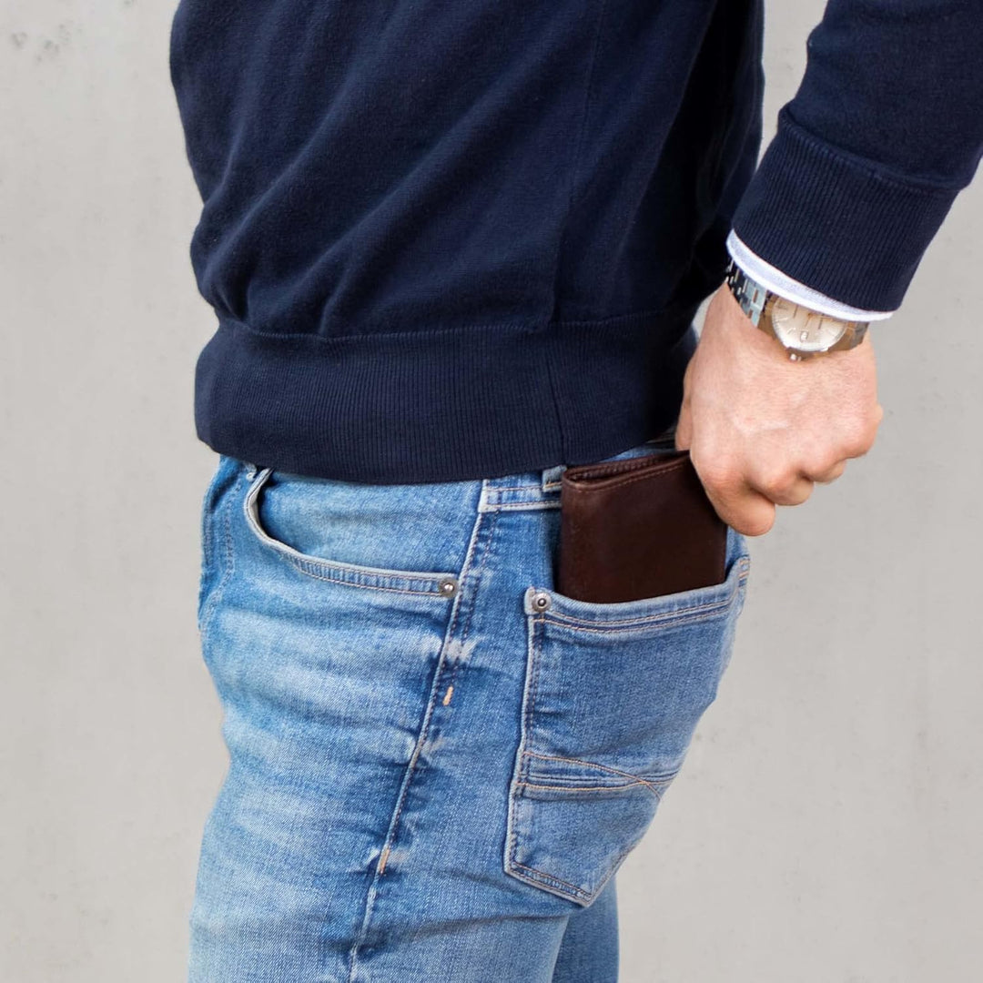 BACCINI Geldbeutel mit vielen Fächern mit RFID Schutz JAN aus Premium Leder I Brieftasche Hochformat