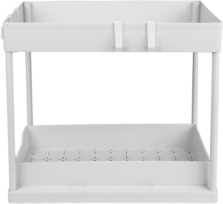 GLIT 2-stöckiges Unterbeckenregal, verschiebbar, Organizer unter der Spüle, Regal, Schublade, 2 Etag