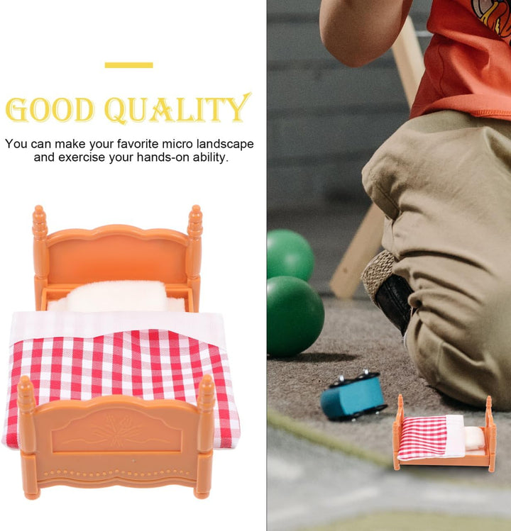 HEMOTON 1 Satz Bettmodell Puppenhaus- Puppenbett Mini- Wohnkultur bastelset Mini-Hausmodell Mini-Möb