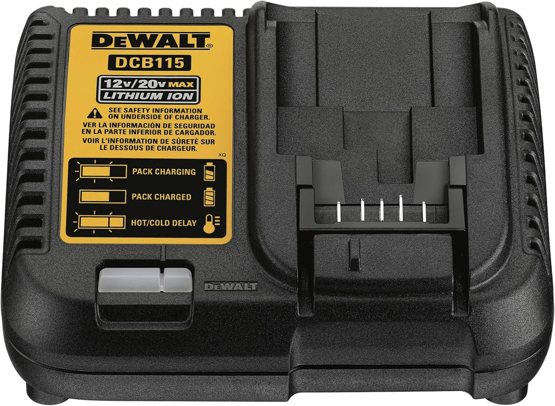 DeWalt Akku-Schnellladegerät/ Akkuladegerät (10,8- 18 Volt, Lädt Alle XR-Schiebe Akkus, Schonendes S