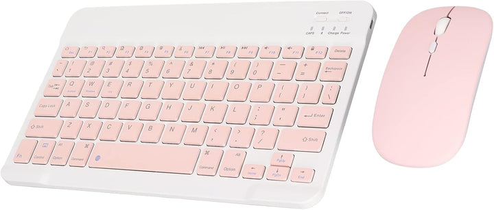Kabellose Tastatur und Maus Set, 10 Zoll Bluetooth Tastatur, USB Aufladung, Ultradünne und Leise Des