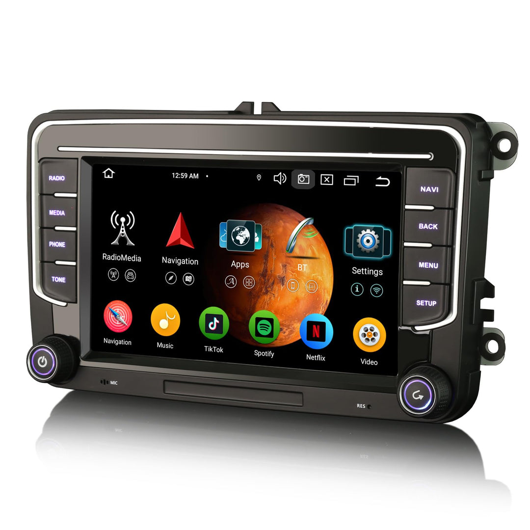 Erisin Android 14 Acht-Kern DAB+ Autoradio Für VW Golf 5 Golf 6 Passat Tiguan Touran Polo Amarok Jet
