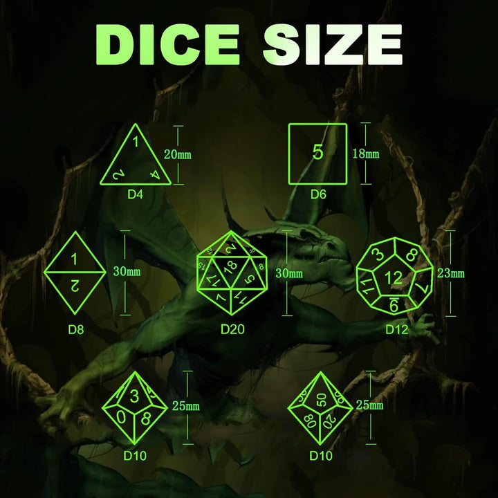 DND Würfel Set Polyhedrische Würfelset Hollow Imprisoned Drachen Würfel D&D Spielwürfel für Dungeons