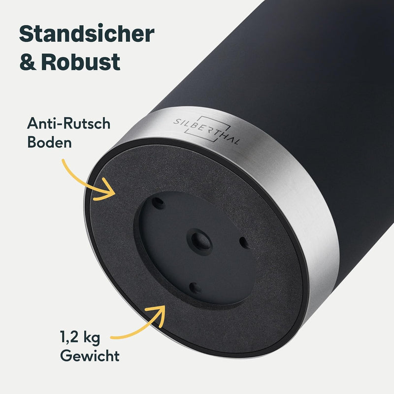 SILBERTHAL Universal Messerblock ohne Messer - herausnehmbarer Borsteneinsatz - Rund - Schwarz - Rec