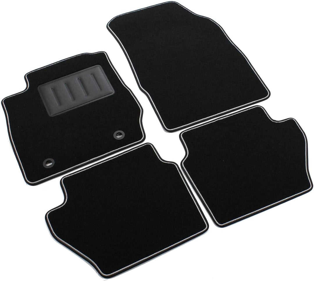 Das Teppich Auto, sprint01301, FuÃŸmatten Teppiche Schwarz rutschfest, verstÃ¤rkter Rand, zweifarbig