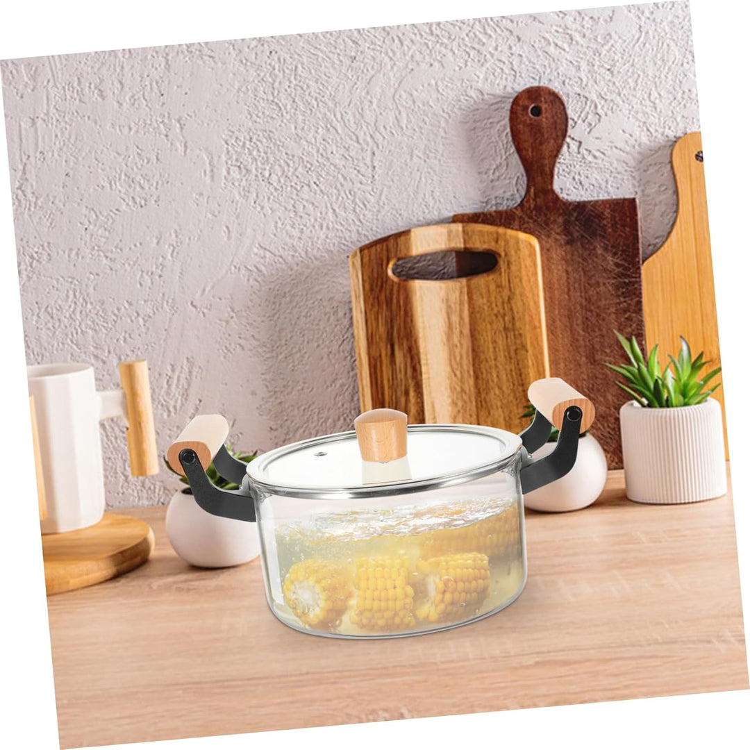 BESPORTBLE Glas- Kochtopf mit Deckel 2 5 L Hitzebeständiger Glas- Kochtopf Glas- Kochgeschirr- Set K