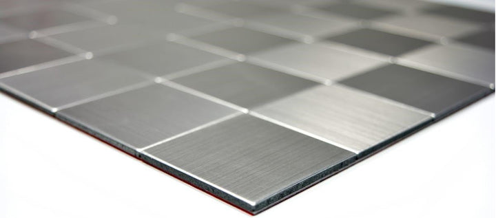 Mosaik Fliese selbstklebend Aluminium silber metall metall für WAND KÜCHE FLIESENSPIEGEL THEKENVERKL