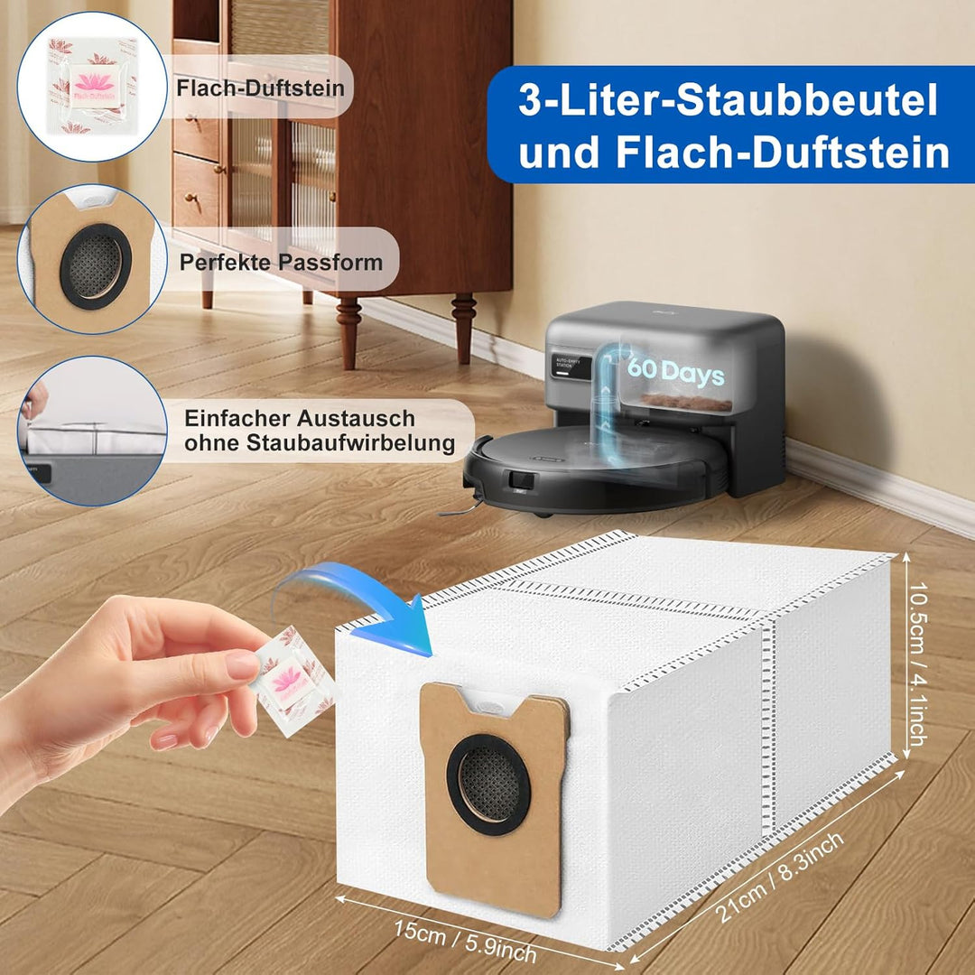 26 Stück Zubehör für Eufy C10 Saugroboter, Ersatzteil Set | 2 Hauptbürsten, 4 Filter, 6 Seitenbürste