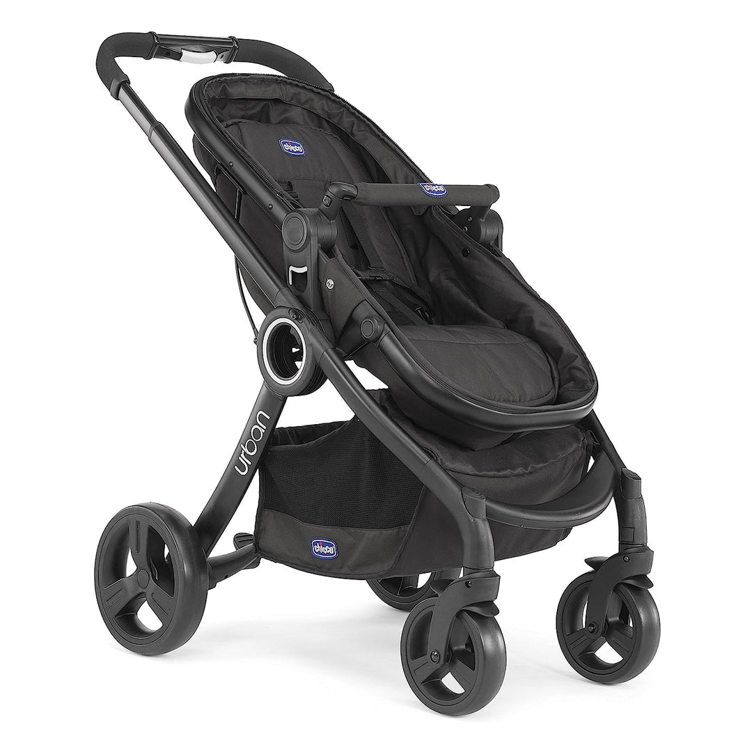Chicco 06079418950000 Urban Plus Gestell mit Halbfester Babyschale inklusiv Regenschutz, Frontbügel,