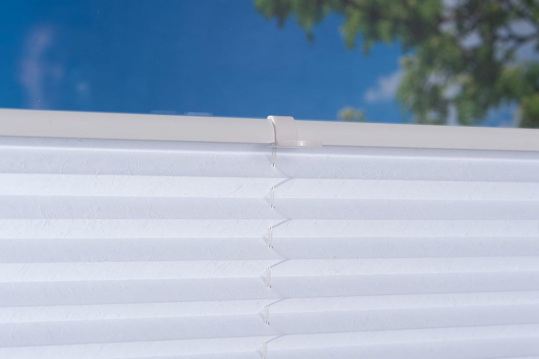 K-home 421614-23 Klemmfix-Plissee Weiss 75 x 130 cm (B x L) Lichtschutz +++ Moderne Crushed Optik ++