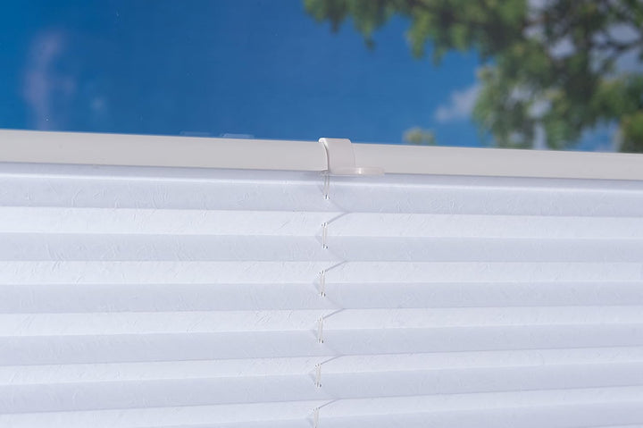 K-home 421614-23 Klemmfix-Plissee Weiss 75 x 130 cm (B x L) Lichtschutz +++ Moderne Crushed Optik ++