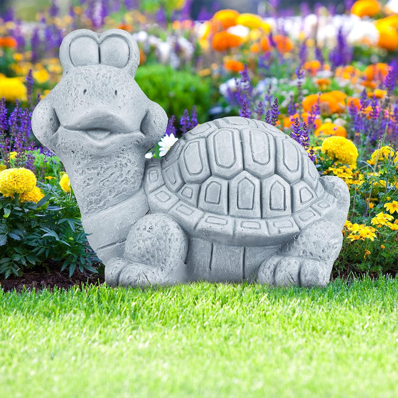 Relaxdays Schildkröte, Gartendeko Figur, Polyresin, HxBxT: 30 x 39 x 28 cm, wetterfest, detailliert,