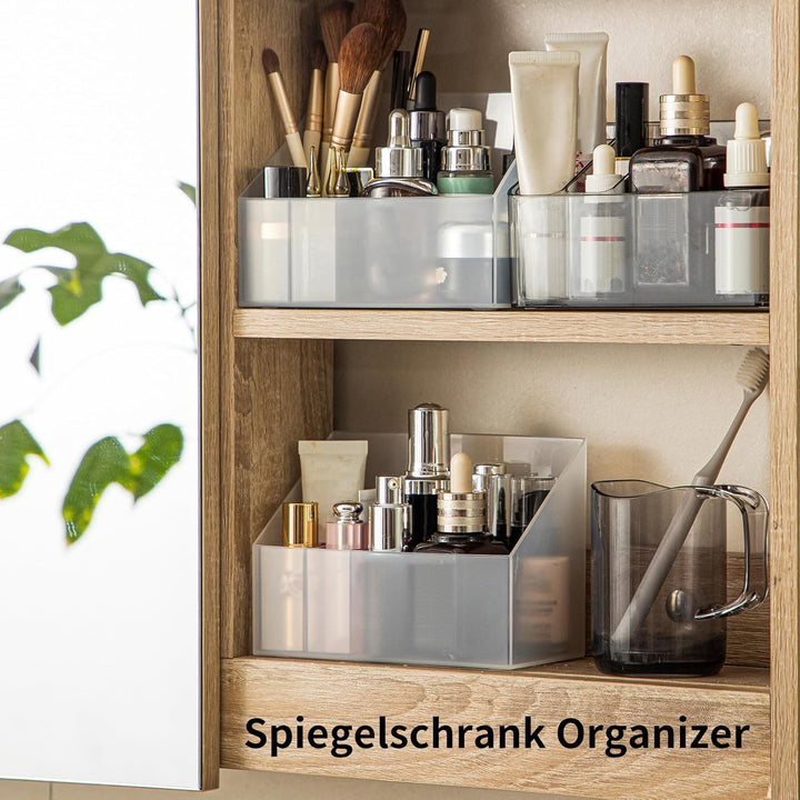SHIMOYAMA Make-Up Organizer, 2-Pack, Kunststoff Kosmetik Aufbewahrungsbox für Schminktisch Badezimme