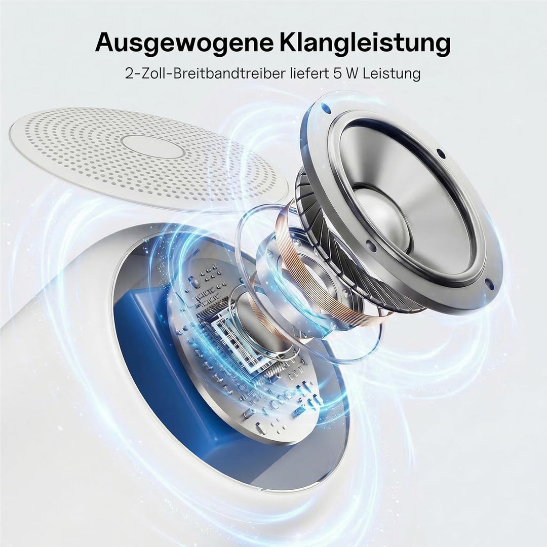 Bobtot Tragbarer Bluetooth-Lautsprecher, kabelloser wasserdichter Lautsprecher mit lautem Stereo-Sou