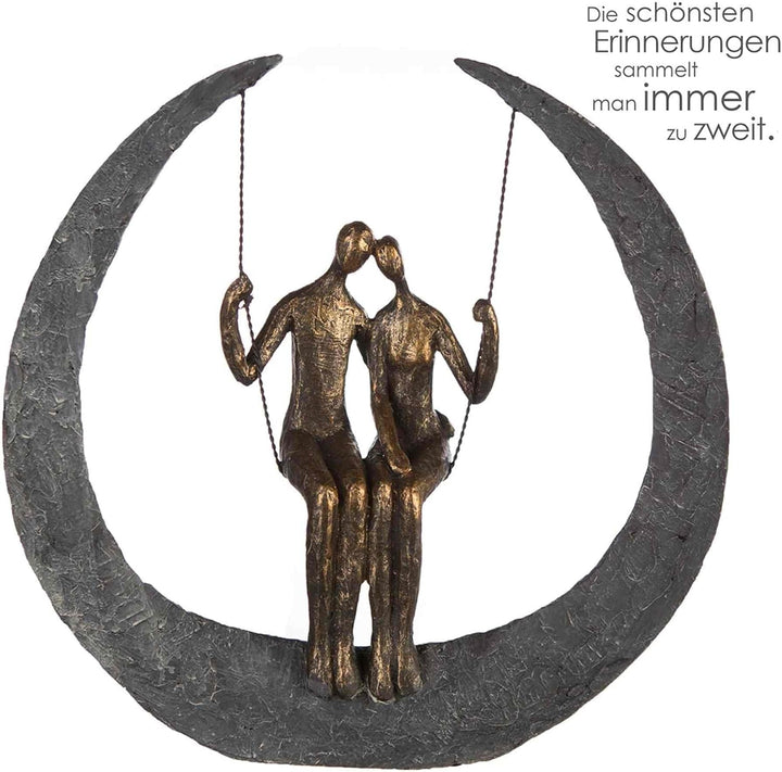 Casablanca Deko Skulptur Figur - Swing Poly/Metall - bronzefarben - Höhe 30 cm Höhe 30 cm Bronzefarb