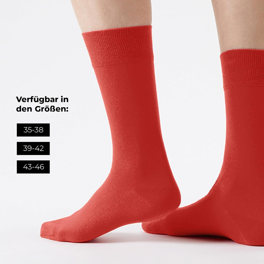 von Jungfeld - Herren Socken/Strumpf Herrensocken 3er-Pack einfarbig 39-42 Rot, 39-42 Rot