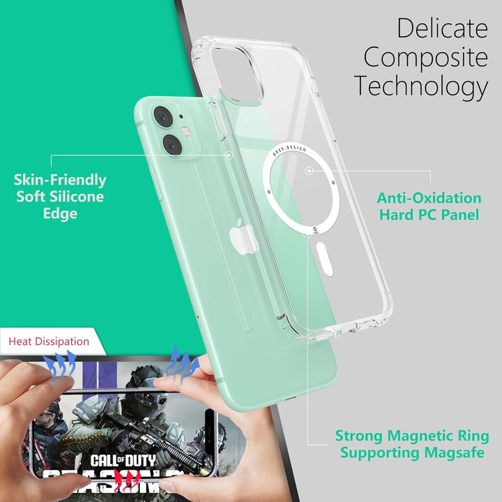 ONES Magnetisches HandyHülle für iPhone 11, Kompatibel mit MagSafe, Militärnorm Schutz Dünne Hülle,