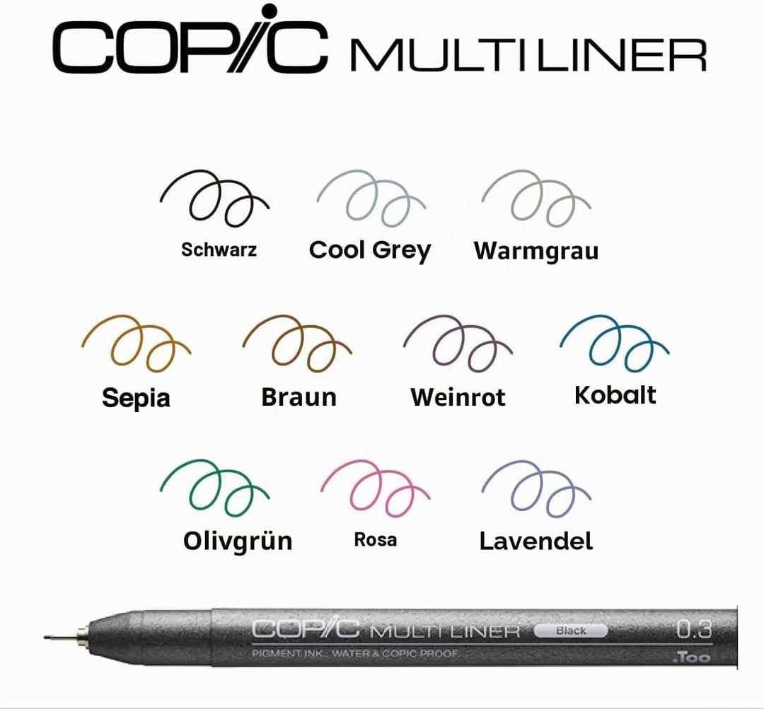 COPIC "Doodle Kit People", 7er Set Stifte farblich abgestimmt zum Thema Regenbogen, bestehend aus 5
