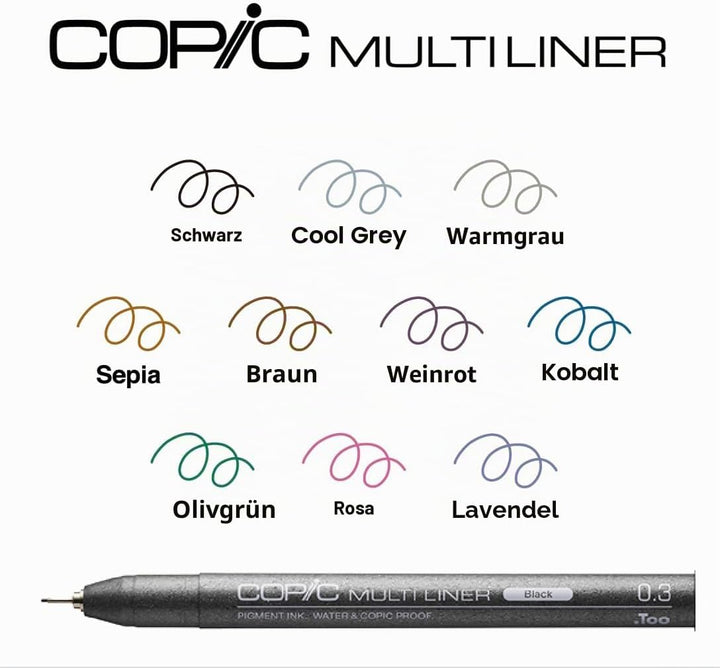 COPIC "Doodle Kit People", 7er Set Stifte farblich abgestimmt zum Thema Regenbogen, bestehend aus 5