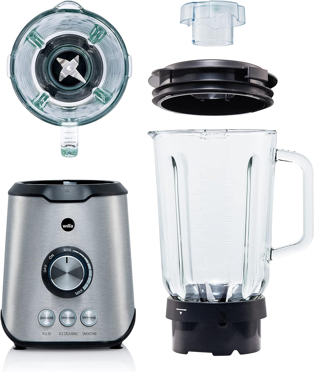 Wilfa SMOOTH Standmixer - leistungsstarker 1000 Watt Motor mit einem Fassungsvermögen von 1,5 Liter,