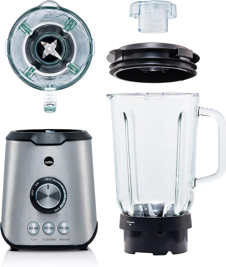 Wilfa SMOOTH Standmixer - leistungsstarker 1000 Watt Motor mit einem Fassungsvermögen von 1,5 Liter,