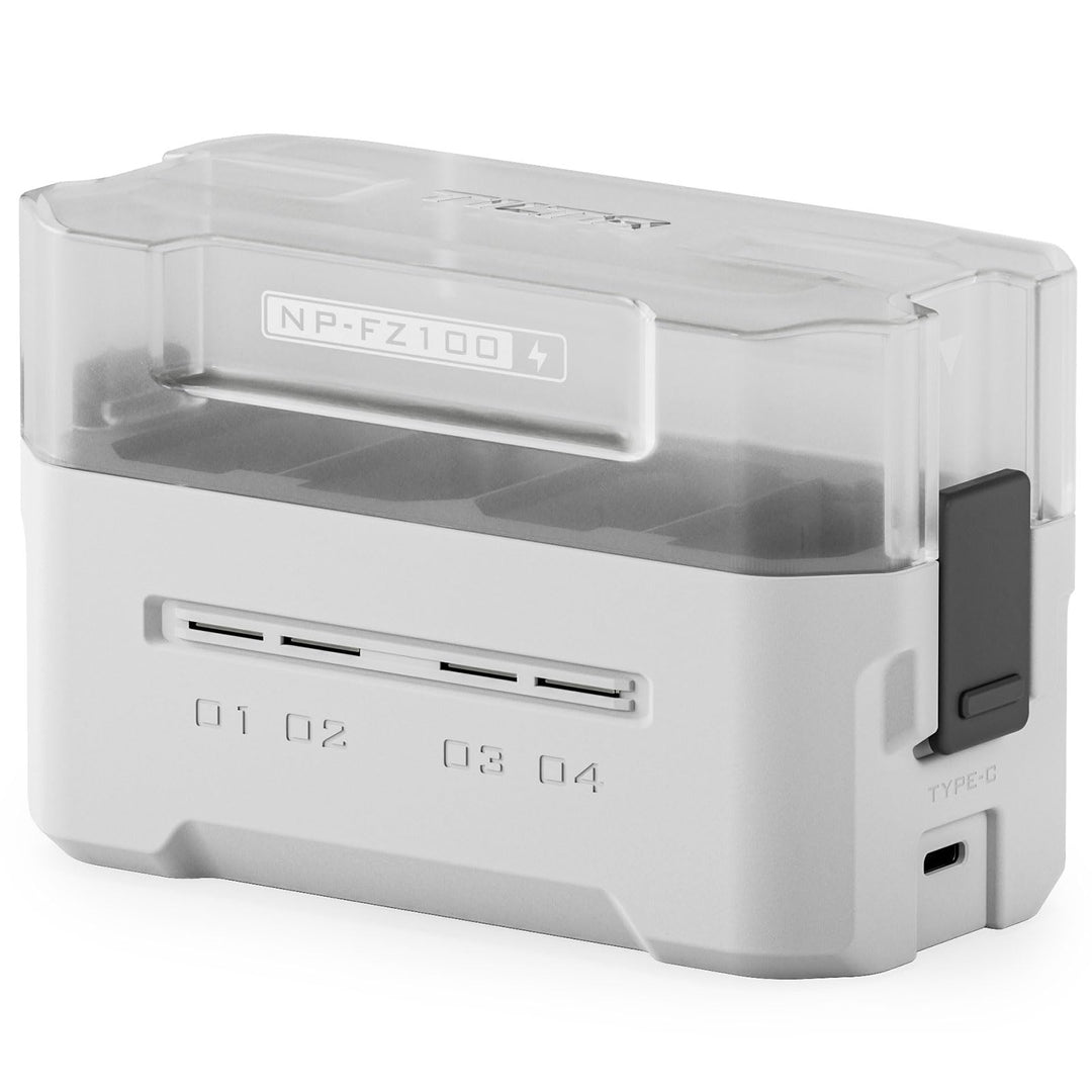 TILTA NP-FZ100 Akku-Ladegerät | Tragbare Ladestation | Lädt 4 Akkus mit USB-C PD 45 W Schnellladung