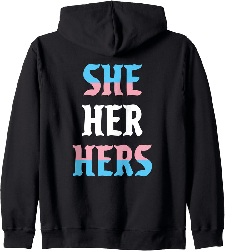 She Her Hers Pronomen LGBTQIA Trans Pride Flag Kapuzenjacke