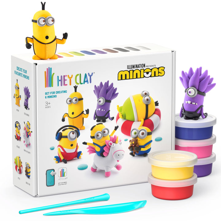 HEY CLAY - 15 Dosen lufttrocknende Knete für Kinder ab 3 Jahren - Kreatives Bastelset - Modelliermas