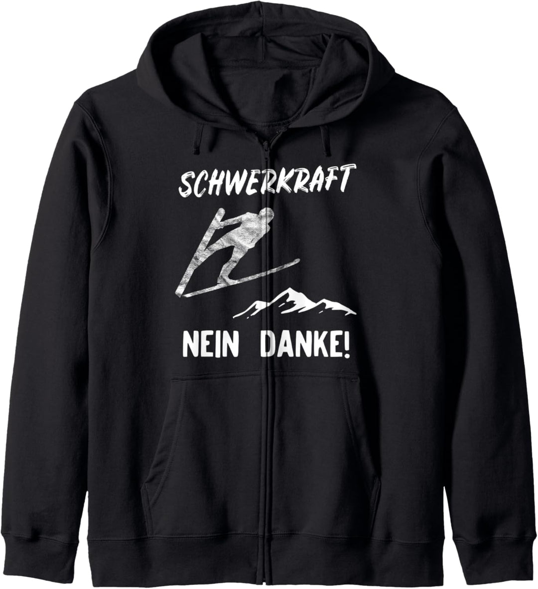 Skispringen Wintersport lustig Skispringer Figur Kapuzenjacke