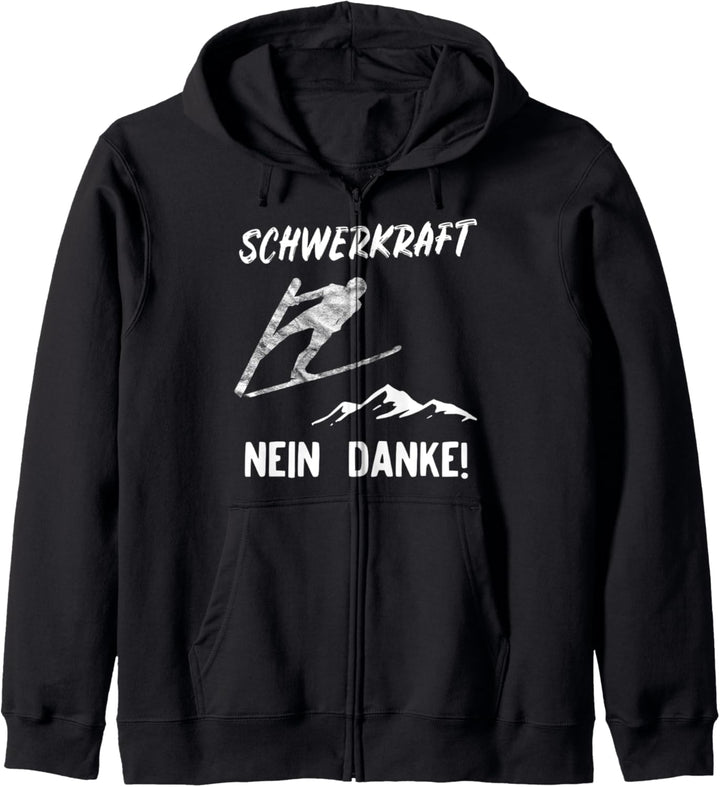 Skispringen Wintersport lustig Skispringer Figur Kapuzenjacke
