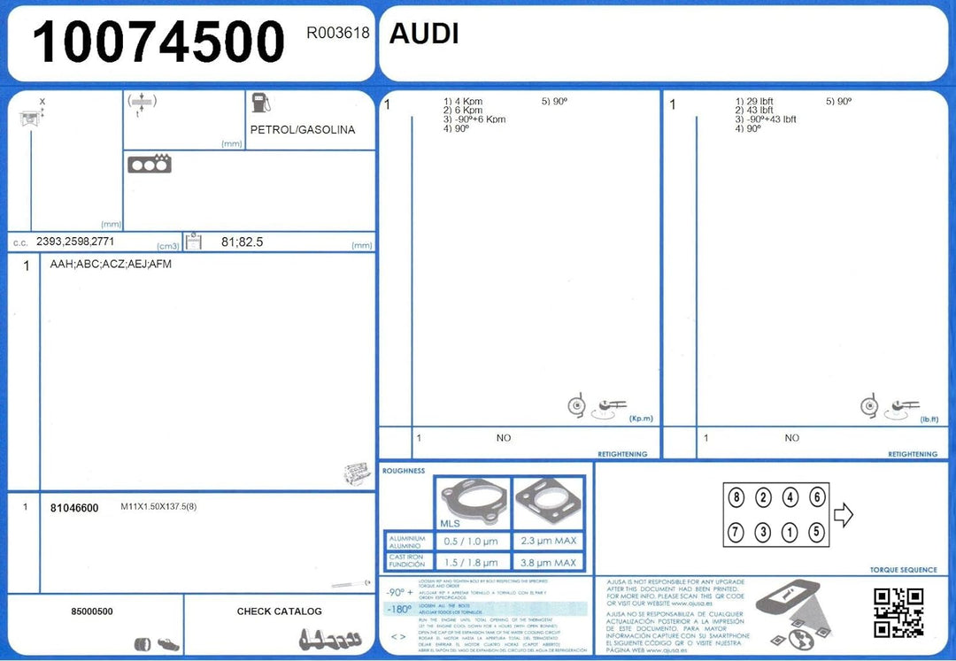 Ajusa 50114300 Dichtungsvollsatz, Motor