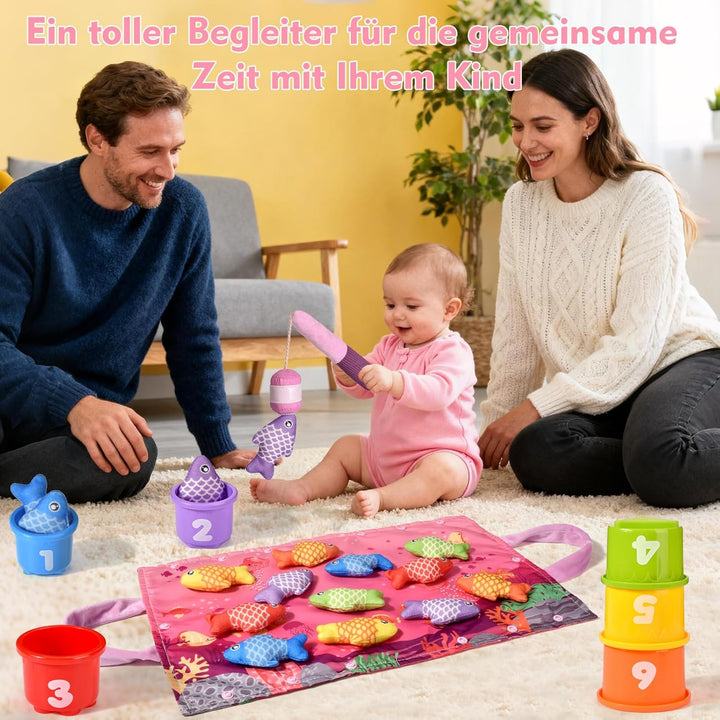 Montessori Spielzeug ab 1 2 Jahr Mädchen, Rosa Angelspiel kinderspielzeug, Baby Spielzeug für 6 12 1