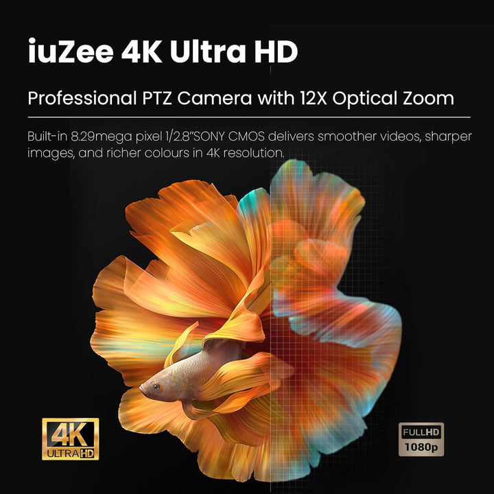 4K PTZ-Kamera 12-Fach Optischer Zoom Konferenzkamera USB3.0 HDMI PTZ Camera Weitwinkel für Kirche Vi