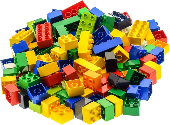 130 Teile bzw. 1 kg Lego Duplo Steine 100 x 4er 2x2 Noppen und 30 x 8er und 2x4 Noppen bunt gemischt