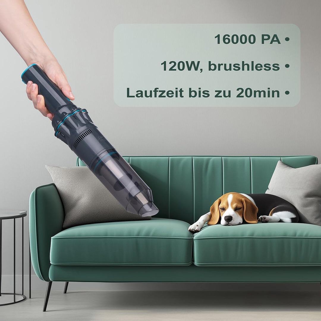 Sichler Haushaltsgeräte Akkusauger: Akku Zyklon Hand-& Bodenstaubsauger, 16KPa, HEPA-Filter (Zyklon