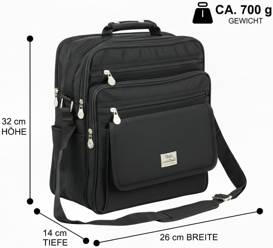 Herren Umhängetasche Schultertasche Messenger Flugbegleiter Bag Arbeitstasche Laptoptasche Business