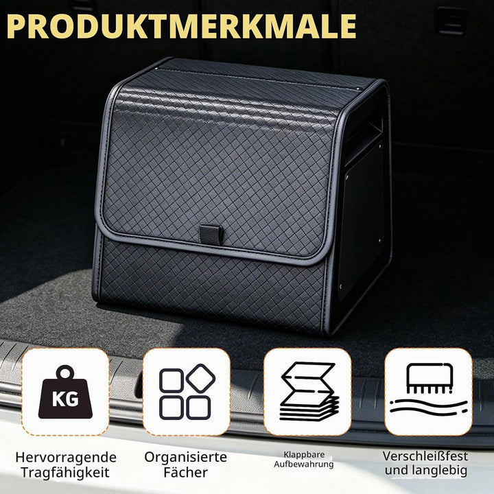 Auto Kofferraum Organizer Kleine Aufbewahrungsbox Auto Tasche Kofferraum mit Deckel PU-Leder&amp; PP-Wab