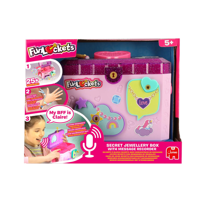 FUNLOCKETS - Meine geheime Schmuckbox mit Sprachrekorder - elektronische Schmuckbox - Koffer zum Auf